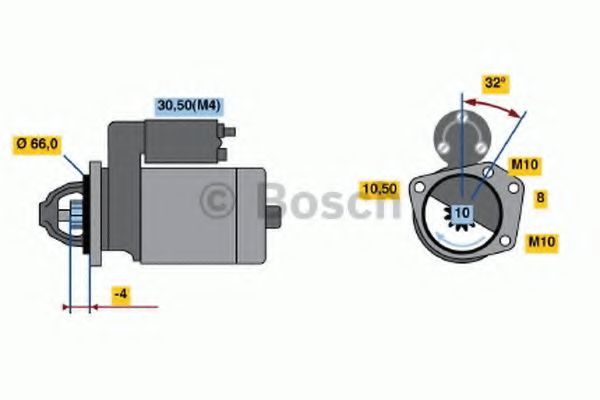 BOSCH 0 986 020 141 Стартер 