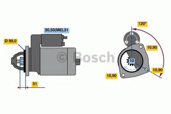 BOSCH 0 986 020 170 Стартер 