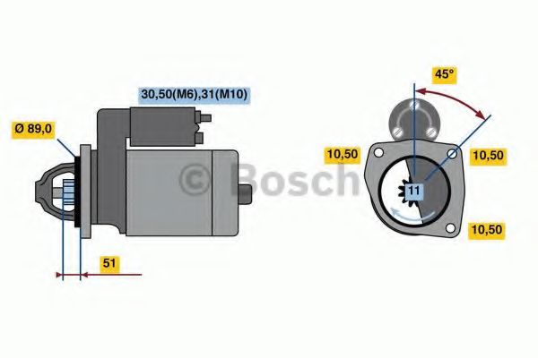 BOSCH 0 986 020 190 Стартер 