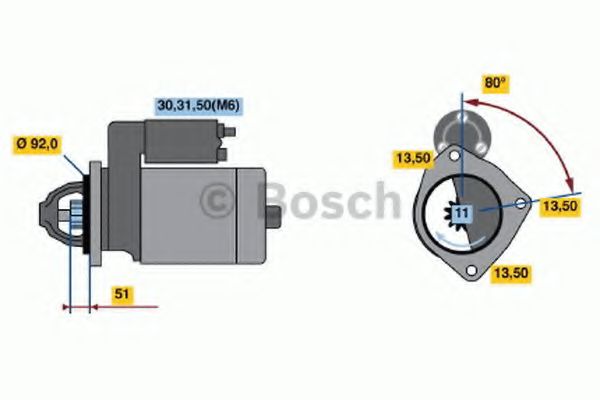 BOSCH 0 986 020 340 Стартер 