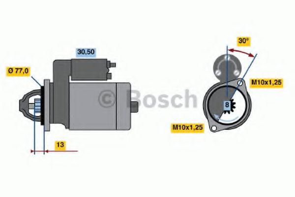 BOSCH 0 986 020 411 Стартер<br >1, 2 