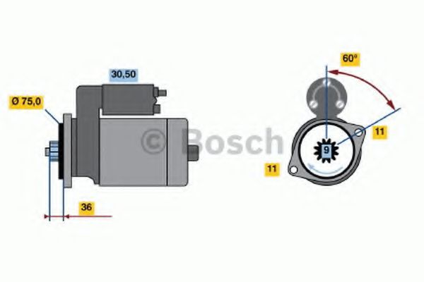 BOSCH 0 986 020 431 Стартер 