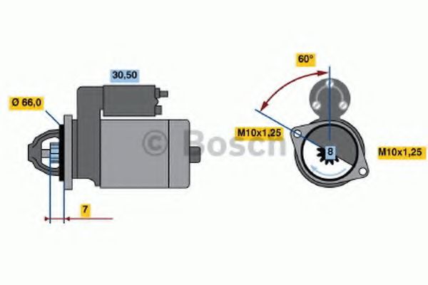 BOSCH 0 986 020 501 Стартер<br >механическая коробка передач 
