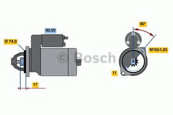 BOSCH 0 986 020 541 Стартер 