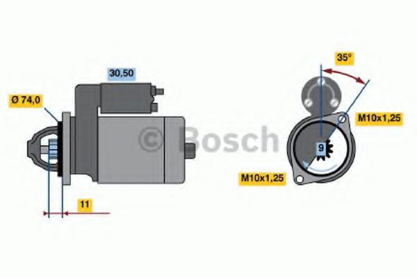 BOSCH 0 986 020 761 Стартер 