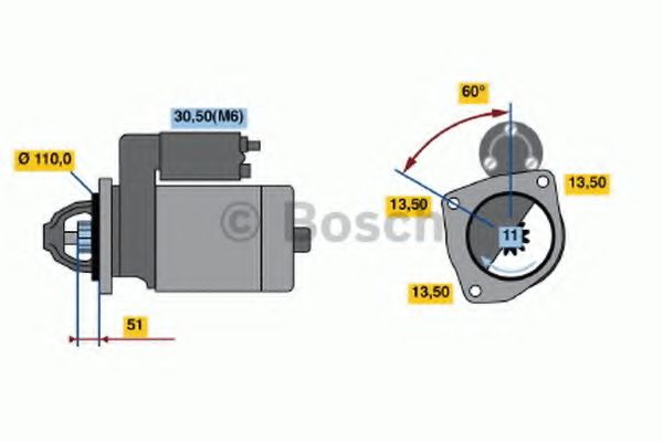BOSCH 0 986 021 200 Стартер 