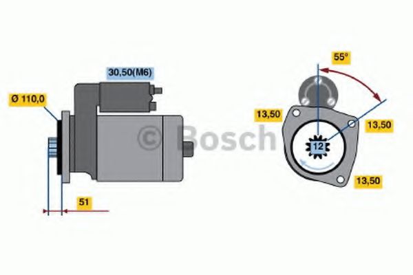 BOSCH 0 986 021 490 Стартер 