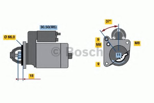 BOSCH 0 986 021 651 Стартер<br >1, 4 