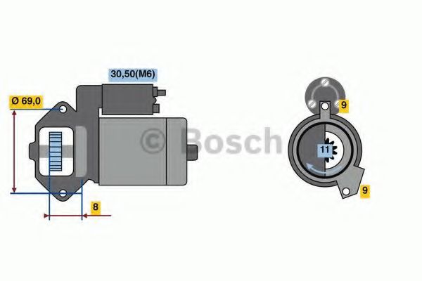 BOSCH 0 986 022 020 Стартер 