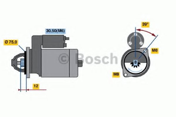 BOSCH 0 986 022 101 Стартер<br >F8CV 