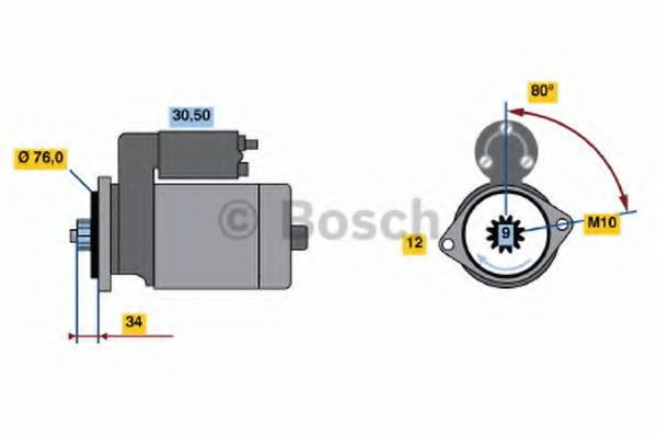BOSCH 0 986 022 621 Стартер<br >XY 176063 