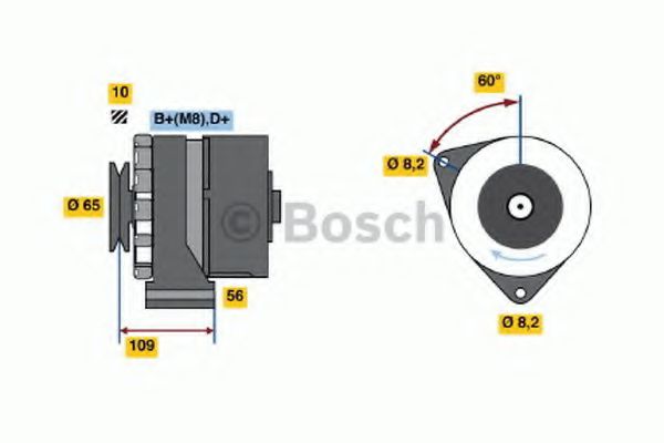 BOSCH 0 986 030 530 Генератор для автомобилей с кондиционером для AUDI 100 (Ауди 100) BOSCH 0 986 030 530 Генератор для автомобилей с кондиционером для AUDI 100 (Ауди 100)