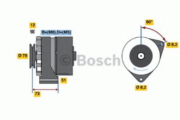 BOSCH 0 986 030 670 Генератор 65 для BMW 5 (Бмв 5) BOSCH 0 986 030 670 Генератор 65 для BMW 5 (Бмв 5)