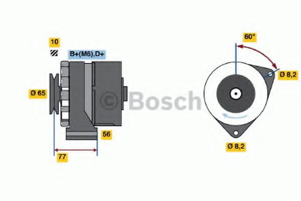 BOSCH 0 986 030 850 Генератор 45 для OPEL ASCONA B (Опель Асcона б) BOSCH 0 986 030 850 Генератор 45 для OPEL ASCONA B (Опель Асcона б)