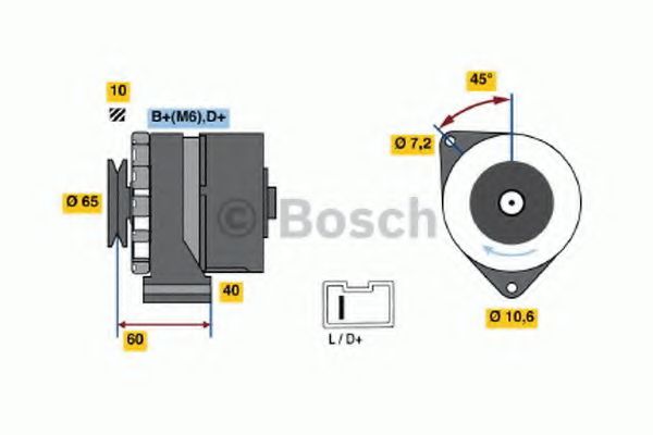 BOSCH 0 986 031 000 Генератор 55 для PEUGEOT 205 II (Пежо 205 2) BOSCH 0 986 031 000 Генератор 55 для PEUGEOT 205 II (Пежо 205 2)
