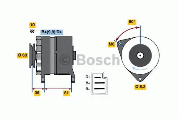 BOSCH 0 986 031 380 Генератор 45 для FORD FIESTA (Форд Фиэста) BOSCH 0 986 031 380 Генератор 45 для FORD FIESTA (Форд Фиэста)