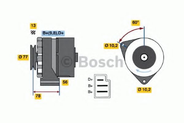 BOSCH 0 986 031 430 Генератор 55 для SEAT (Сеат) BOSCH 0 986 031 430 Генератор 55 для SEAT (Сеат)