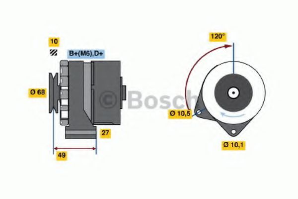 BOSCH 0 986 031 460 Генератор 45 для PEUGEOT 305 II (Пежо 305 2) BOSCH 0 986 031 460 Генератор 45 для PEUGEOT 305 II (Пежо 305 2)