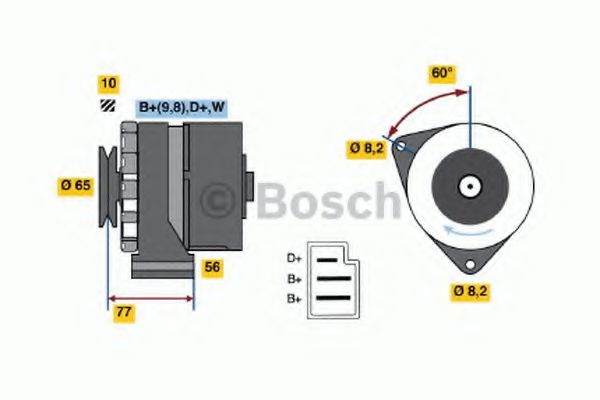 BOSCH 0 986 031 510 Генератор для VOLKSWAGEN CADDY I (Фольксваген Cаддъ и) BOSCH 0 986 031 510 Генератор для VOLKSWAGEN CADDY I (Фольксваген Cаддъ и)