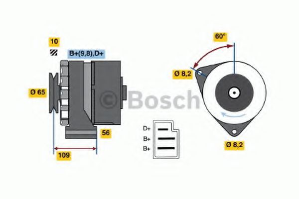 BOSCH 0 986 031 520 Генератор 45 для VOLKSWAGEN CADDY I (Фольксваген Cаддъ и) BOSCH 0 986 031 520 Генератор 45 для VOLKSWAGEN CADDY I (Фольксваген Cаддъ и)