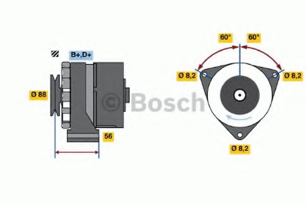 BOSCH 0 986 031 540 Генератор 45 для VOLKSWAGEN T3 CARAVELLE (Фольксваген Т3 cараvэллэ) BOSCH 0 986 031 540 Генератор 45 для VOLKSWAGEN T3 CARAVELLE (Фольксваген Т3 cараvэллэ)