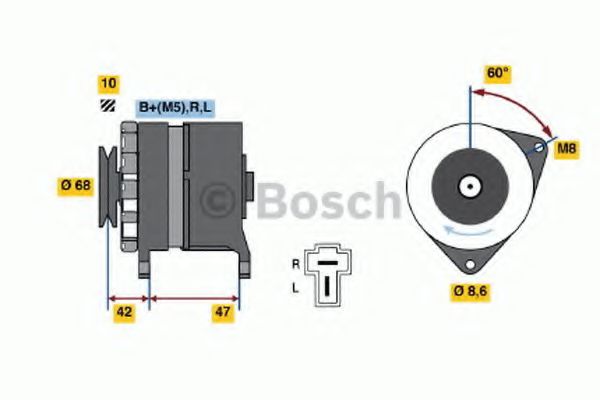 BOSCH 0 986 032 601 Генератор 40 для MITSUBISHI COLT I (Митсубиши/митсубиси Cолт и) BOSCH 0 986 032 601 Генератор 40 для MITSUBISHI COLT I (Митсубиши/митсубиси Cолт и)
