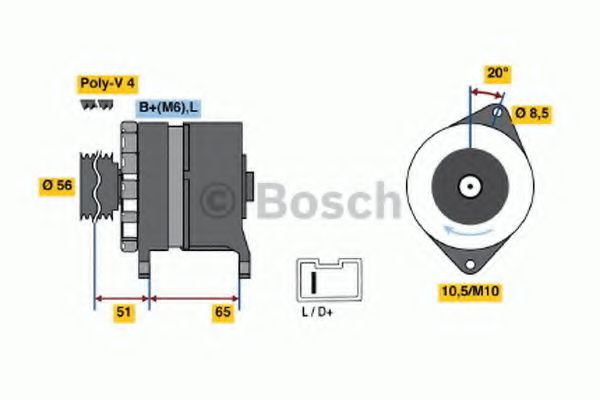 BOSCH 0 986 032 790 Генератор для PEUGEOT 305 II (Пежо 305 2) BOSCH 0 986 032 790 Генератор для PEUGEOT 305 II (Пежо 305 2)