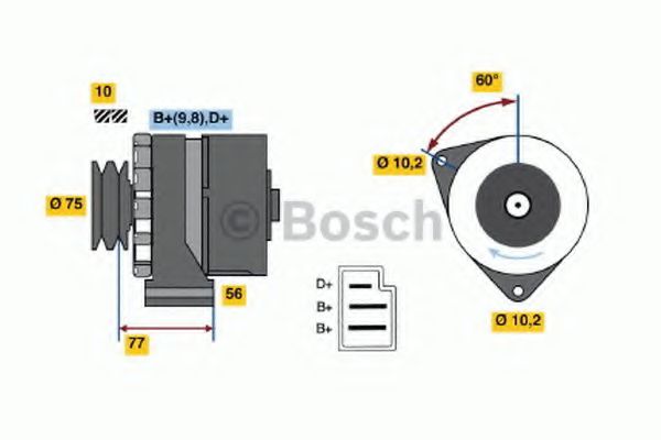 BOSCH 0 986 032 800 Генератор для SEAT (Сеат) BOSCH 0 986 032 800 Генератор для SEAT (Сеат)