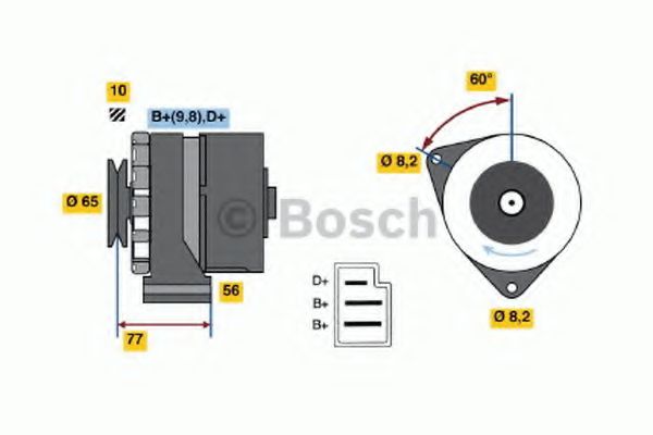 BOSCH 0 986 033 200 Генератор для VOLKSWAGEN CADDY I (Фольксваген Cаддъ и) BOSCH 0 986 033 200 Генератор для VOLKSWAGEN CADDY I (Фольксваген Cаддъ и)