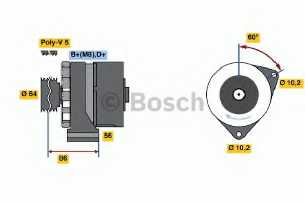 BOSCH 0 986 033 910 Генератор для SAAB (Сааб) BOSCH 0 986 033 910 Генератор для SAAB (Сааб)