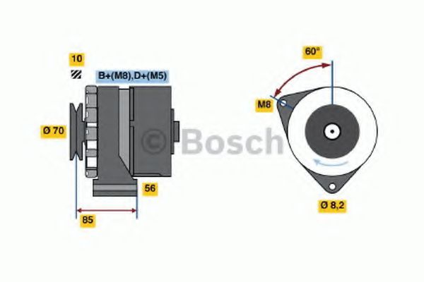 BOSCH 0 986 034 160 Генератор 07 1986 для VOLKSWAGEN LT 28-35 I (Фольксваген Лт 28-35 и) BOSCH 0 986 034 160 Генератор 07 1986 для VOLKSWAGEN LT 28-35 I (Фольксваген Лт 28-35 и)