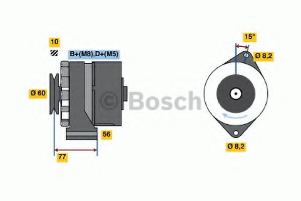 BOSCH 0 986 034 550 Генератор для VOLKSWAGEN POLO (Фольксваген Поло) BOSCH 0 986 034 550 Генератор для VOLKSWAGEN POLO (Фольксваген Поло)