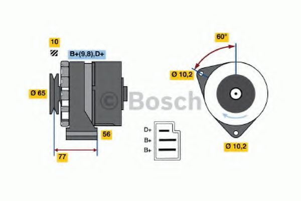 BOSCH 0 986 034 620 Генератор 55 для SEAT (Сеат) BOSCH 0 986 034 620 Генератор 55 для SEAT (Сеат)