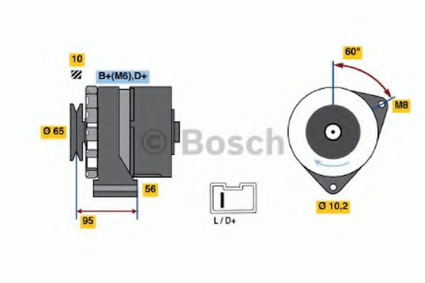 BOSCH 0 986 034 830 Генератор для PEUGEOT 205 II (Пежо 205 2) BOSCH 0 986 034 830 Генератор для PEUGEOT 205 II (Пежо 205 2)