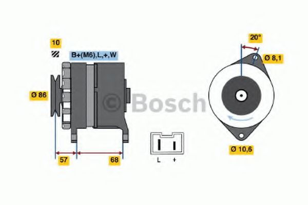 BOSCH 0 986 034 861 Генератор PARIS-RHONE для RENAULT MASTER I (Рено Мастэр и) BOSCH 0 986 034 861 Генератор PARIS-RHONE для RENAULT MASTER I (Рено Мастэр и)