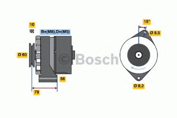 BOSCH 0 986 035 010 Генератор 65 для VOLKSWAGEN POLO (Фольксваген Поло) BOSCH 0 986 035 010 Генератор 65 для VOLKSWAGEN POLO (Фольксваген Поло)