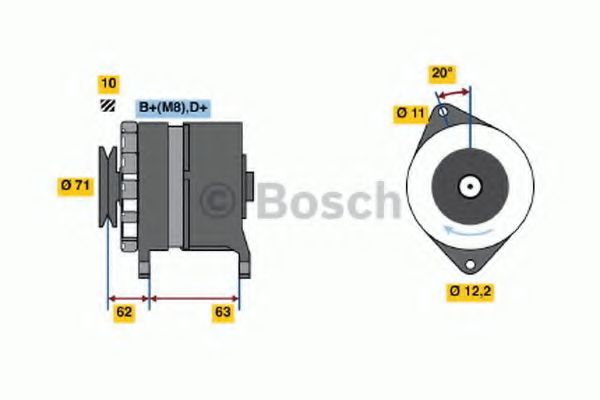 BOSCH 0 986 035 020 Генератор для LANCIA (Лансиа/лянча) BOSCH 0 986 035 020 Генератор для LANCIA (Лансиа/лянча)