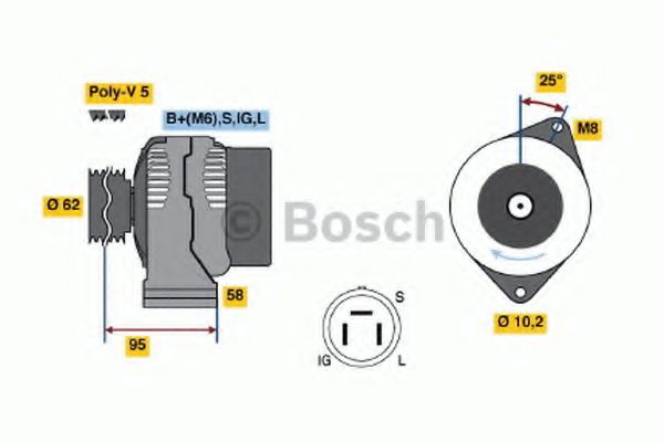 BOSCH 0 986 035 501 Генератор Автоматическая коробка передач для TOYOTA SCEPTER (Тойота/тоета Сcэптэр) BOSCH 0 986 035 501 Генератор Автоматическая коробка передач для TOYOTA SCEPTER (Тойота/тоета Сcэптэр)