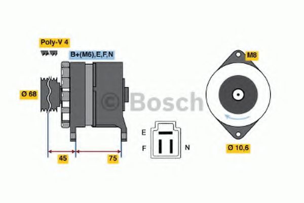 BOSCH 0 986 035 521 Генератор <YN51 56> для TOYOTA HIACE II (Тойота/тоета Хиаcэ 2) BOSCH 0 986 035 521 Генератор <YN51 56> для TOYOTA HIACE II (Тойота/тоета Хиаcэ 2)