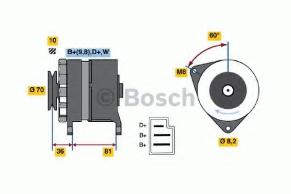 BOSCH 0 986 036 010 Генератор JBB для FORD FIESTA (Форд Фиэста) BOSCH 0 986 036 010 Генератор JBB для FORD FIESTA (Форд Фиэста)