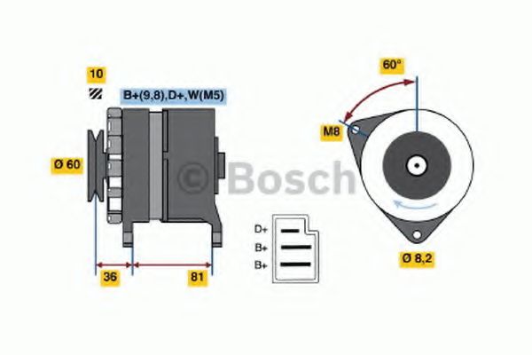 BOSCH 0 120 488 182 Генератор 60 для FORD FIESTA (Форд Фиэста) BOSCH 0 120 488 182 Генератор 60 для FORD FIESTA (Форд Фиэста)