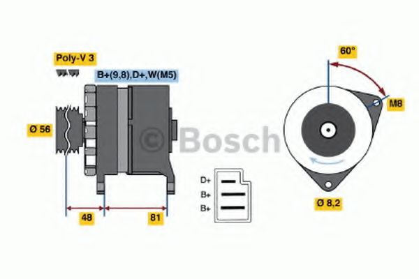 BOSCH 0 120 488 189 Генератор 55 для FORD FIESTA (Форд Фиэста) BOSCH 0 120 488 189 Генератор 55 для FORD FIESTA (Форд Фиэста)