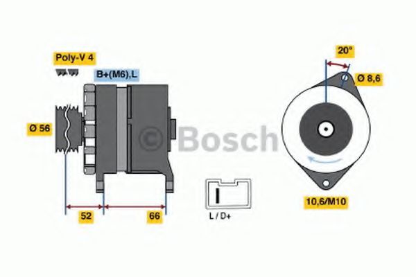 BOSCH 0 986 036 851 Генератор для PEUGEOT 309 II (Пежо 309 2) BOSCH 0 986 036 851 Генератор для PEUGEOT 309 II (Пежо 309 2)