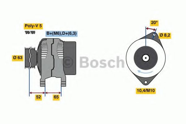 BOSCH 0 986 036 871 Генератор для CITROËN ZX (CитроËн Зх) BOSCH 0 986 036 871 Генератор для CITROËN ZX (CитроËн Зх)