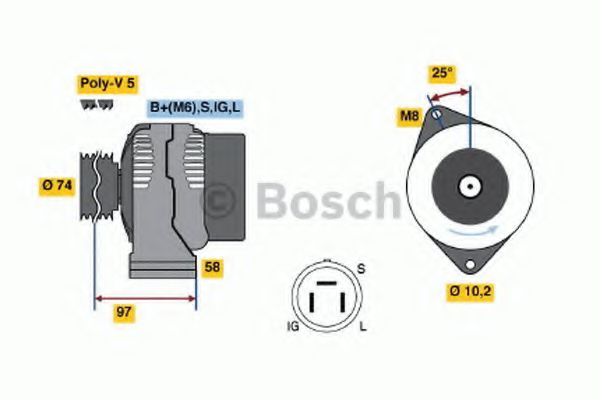 BOSCH 0 986 037 011 Генератор для HONDA (Хонда) BOSCH 0 986 037 011 Генератор для HONDA (Хонда)