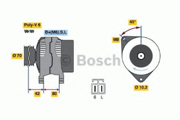 BOSCH 0 986 037 071 Генератор для NISSAN (Ниссан) BOSCH 0 986 037 071 Генератор для NISSAN (Ниссан)
