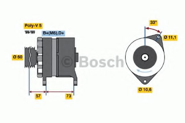 BOSCH 0 986 037 130 Генератор 9606886 для FIAT TEMPRA (Фиат Тэмпра) BOSCH 0 986 037 130 Генератор 9606886 для FIAT TEMPRA (Фиат Тэмпра)