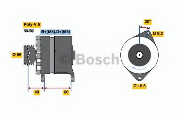 BOSCH 0 986 037 801 Генератор 80 для CITROËN XM (CитроËн Хм) BOSCH 0 986 037 801 Генератор 80 для CITROËN XM (CитроËн Хм)