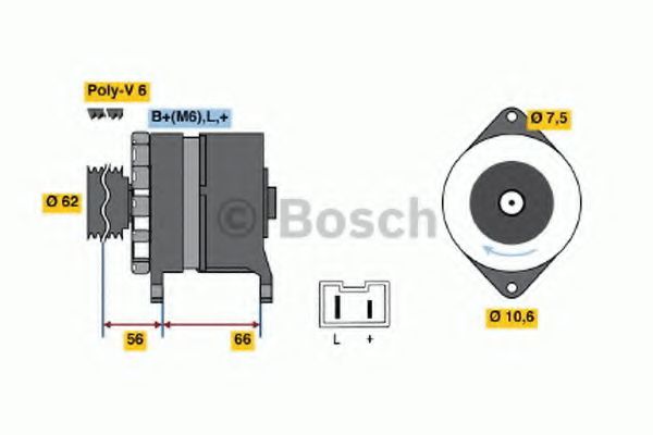 BOSCH 0 986 037 901 Генератор для автомобилей без кондиционера для RENAULT 19 I (Рено 19 1) BOSCH 0 986 037 901 Генератор для автомобилей без кондиционера для RENAULT 19 I (Рено 19 1)