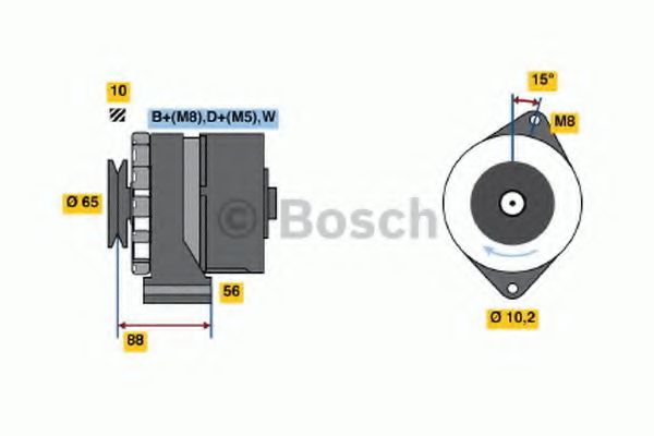 BOSCH 0 986 038 080 Генератор для VOLKSWAGEN T4 MULTIVAN (Фольксваген Т4 мултиvан) BOSCH 0 986 038 080 Генератор для VOLKSWAGEN T4 MULTIVAN (Фольксваген Т4 мултиvан)